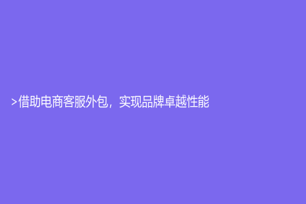 >借助电商客服外包，实现品牌卓越性能