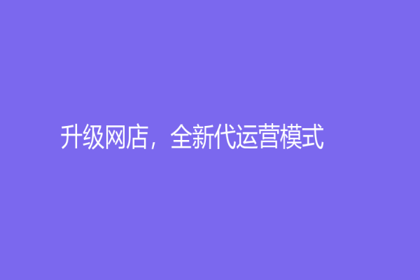 升级网店，全新代运营模式