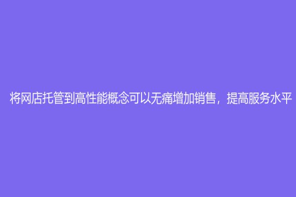 将网店托管到高性能概念可以无痛增加销售，提高服务水平